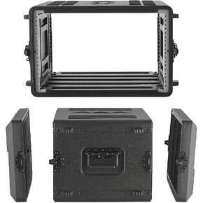 VEVOR 6U Rack Case، عمق 15 بوصة، حامل الطيران الضحل مع حجرات ميكروفون، هيكل من البولي إيثيلين، مزالج غائرة، سهل التركيب، لمكبر الصوت، 13.8 بوصة عمق داخلي in Kuwait
