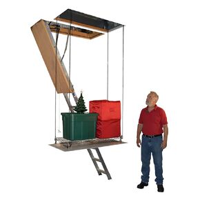 رافعة العلية المزودة بمحرك SpaceLift SL 5228-S - صنع في الولايات المتحدة الأمريكية، سعة 200 رطل، سفر عمودي بطول 15 قدمًا، منصة تخزين مرآب مقاس 24 بوصة × 41 بوصة in Kuwait