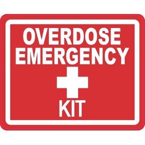 StickerTalk Overdose Emergency Kit Medical Vinyl Sticker, 5 inches by 4 inches in Kuwait