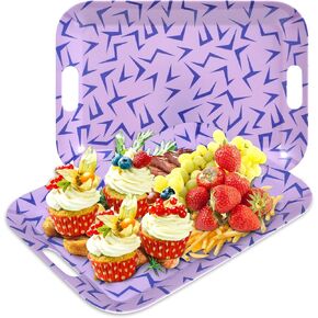 2PCS 4th of July Patriotic Serving Trays Platters with Handles 16 X 11 Inch Large Melamine Serving Dishes American Flag Dinnerware for 250th Anniversary Independence Day Memorial Day Party Decorations in Kuwait