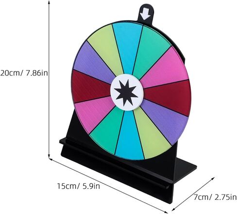 Acrylic Fortune Game Wheel with Stand 15cm Erasable Dry Erase Roulette Spinner for Party Prize Turntable and Tabletop Game Gatherings in Saudi Arabia
