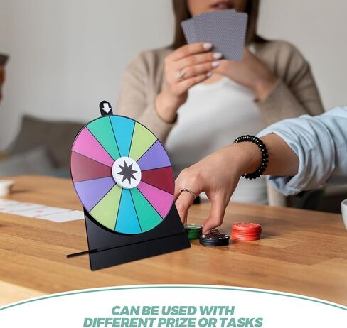 Acrylic Fortune Game Wheel with Stand 15cm Erasable Dry Erase Roulette Spinner for Party Prize Turntable and Tabletop Game Gatherings in Saudi Arabia