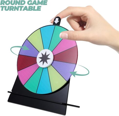 Acrylic Fortune Game Wheel with Stand 15cm Erasable Dry Erase Roulette Spinner for Party Prize Turntable and Tabletop Game Gatherings in Saudi Arabia