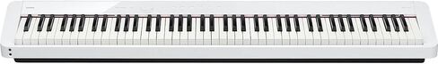 بيانو مسرح رقمي نحيف 88 مفتاحًا من Casio PX-S1100 مع محول بلوتوث، أبيض، حزمة مع حامل لوحة مفاتيح H&A/مجموعة مقاعد البدلاء مع دواسة مستدامة، سماعات رأس Turnstile Audio TAPH100 ​​Studio Monitor in Kuwait
