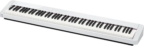 بيانو مسرح رقمي نحيف 88 مفتاحًا من Casio PX-S1100 مع محول بلوتوث، أبيض، حزمة مع حامل لوحة مفاتيح H&A/مجموعة مقاعد البدلاء مع دواسة مستدامة، سماعات رأس Turnstile Audio TAPH100 ​​Studio Monitor in Kuwait