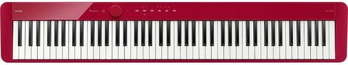 بيانو مسرح رقمي نحيف 88 مفتاحًا من Casio PX-S1100 مع محول بلوتوث، أحمر، حزمة مع حامل لوحة مفاتيح H&A/مجموعة مقاعد البدلاء مع دواسة مستدامة، سماعات رأس Turnstile Audio TAPH100 ​​Studio Monitor in Kuwait