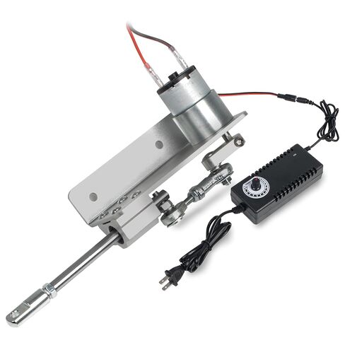 XUNKUNER Mini الترددية دورة المحرك الخطي السكتة الدماغية 2 سم - 4 سم، DC 24V 66 دورة في الدقيقة، محرك تروس آلية ذراع الروك التلسكوبي القابل للتعديل مع محول تنظيم وحدة التحكم في السرعة in Saudi Arabia