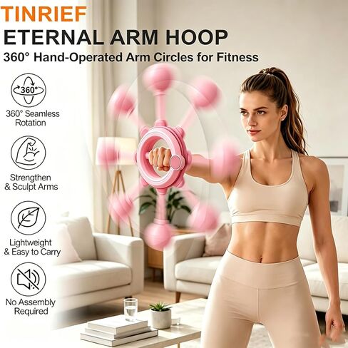 Arm and Shoulder Workout Equipment for Men and Women, Infinity Hoop for Arms 360° Hand-Crank Forearm Trainer, Flabby Arm Exerciser for Home & Gym Workouts for Chest and Upper Body Strength in Kuwait