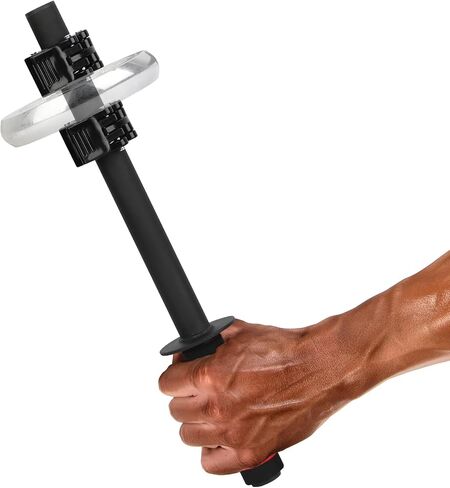 Forearm Exerciser Wrist Strengthener Bar Adjustable Weight Small-Bore Dumbbell Plates Training Rod for Grip Strength, Arm Workouts, Non-Slip Handle Home Gym(Black-Weights not Included) in Kuwait