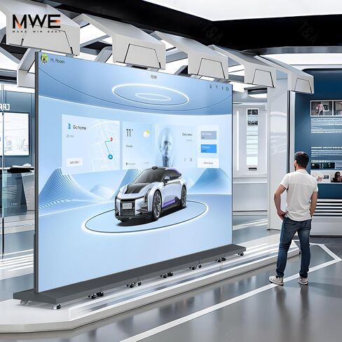شاشة ملصق LED ثلاثية الطي مقاس 90 بوصة MWE مع حقيبة طيران، شاشة عرض رقمية LED مزدوجة الجوانب P1.86، كشك عرض إعلاني قابل للفصل مع نظام نشر، جدار فيديو للأحداث والإيجارات in Kuwait