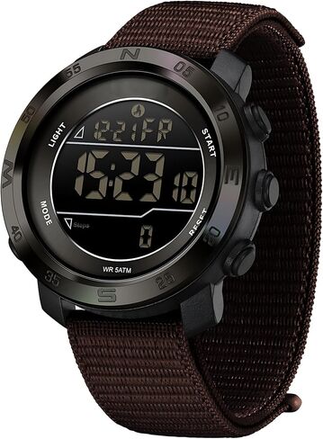 findtime Step Counter Watch No Phone Needed Pedometer for Walking Mens Women's Digital Watches with Calories Distance Alarm Countdown Timer Nylon Strap Black in Kuwait