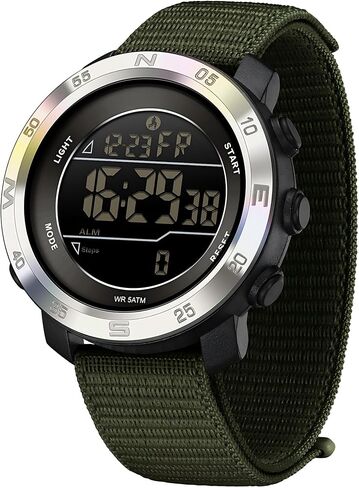 findtime Step Counter Watch No Phone Needed Pedometer for Walking Mens Women's Digital Watches with Calories Distance Alarm Countdown Timer Nylon Strap Black in Kuwait