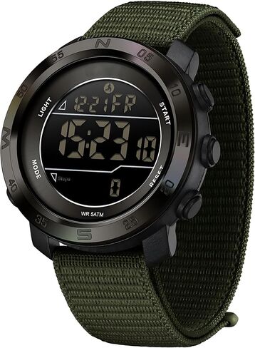 findtime Step Counter Watch No Phone Needed Pedometer for Walking Mens Women's Digital Watches with Calories Distance Alarm Countdown Timer Nylon Strap Black in Kuwait