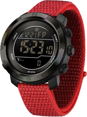 findtime Step Counter Watch No Phone Needed Pedometer for Walking Mens Women's Digital Watches with Calories Distance Alarm Countdown Timer Nylon Strap Black in Kuwait