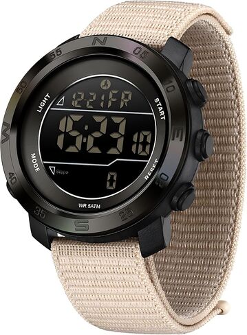 findtime Step Counter Watch No Phone Needed Pedometer for Walking Mens Women's Digital Watches with Calories Distance Alarm Countdown Timer Nylon Strap Black in Kuwait