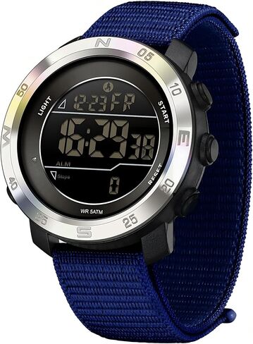 findtime Step Counter Watch No Phone Needed Pedometer for Walking Mens Women's Digital Watches with Calories Distance Alarm Countdown Timer Nylon Strap Black in Kuwait