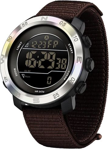 findtime Step Counter Watch No Phone Needed Pedometer for Walking Mens Women's Digital Watches with Calories Distance Alarm Countdown Timer Nylon Strap Black in Kuwait