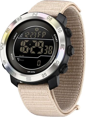 findtime Step Counter Watch No Phone Needed Pedometer for Walking Mens Women's Digital Watches with Calories Distance Alarm Countdown Timer Nylon Strap Black in Kuwait