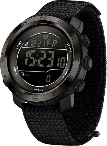 findtime Step Counter Watch No Phone Needed Pedometer for Walking Mens Women's Digital Watches with Calories Distance Alarm Countdown Timer Nylon Strap Black in Kuwait