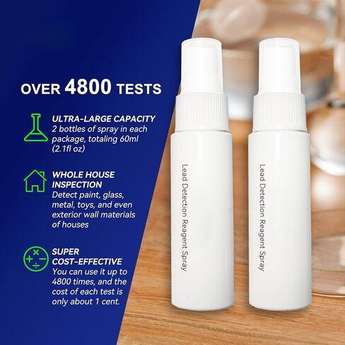 Instant Lead Detection Kit | Lead Test Kit for Paint, Ceramics & More UV Light Visible | Home Safety & Easy to Use | Up to 4800 Uses| Fast, Accurate Results | Lead Paint Test Kit in Saudi Arabia