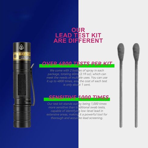 Instant Lead Detection Kit | Lead Test Kit for Paint, Ceramics & More UV Light Visible | Home Safety & Easy to Use | Up to 4800 Uses| Fast, Accurate Results | Lead Paint Test Kit in Saudi Arabia