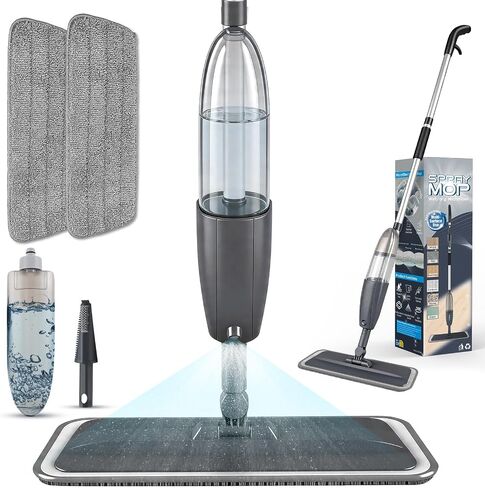 Spray Mop for Floor Cleaning with 360° Rotation - Multi-Surface Floor Cleaner for Wet/Dry Mopping Lightweight Handle for Kitchen Bathroom Hardwood&Tile Floors in Saudi Arabia