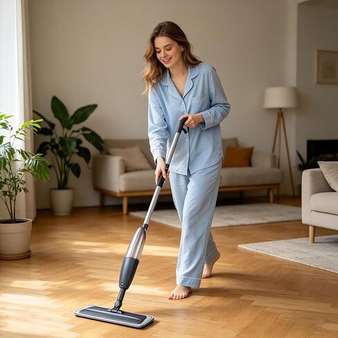 Spray Mop for Floor Cleaning with 360° Rotation - Multi-Surface Floor Cleaner for Wet/Dry Mopping Lightweight Handle for Kitchen Bathroom Hardwood&Tile Floors in Saudi Arabia