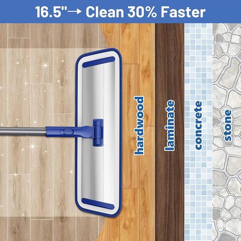 Microfiber Floor Mop for Hardwood Floors: 55" Adjustable Professional Flat Mop with 4 Washable Pads Stainless Steel Handle for Wet Dry Laminate Tile Vinyl Floor & Wall Cleaning in Kuwait