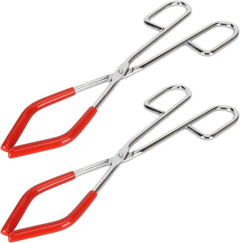 Generic Labs Beaker Tongs 2pcs Rust Strong Grip Rubber Coated for Laboratory Use Steel Tongs for 50mL to 2000mL Beakers in Kuwait