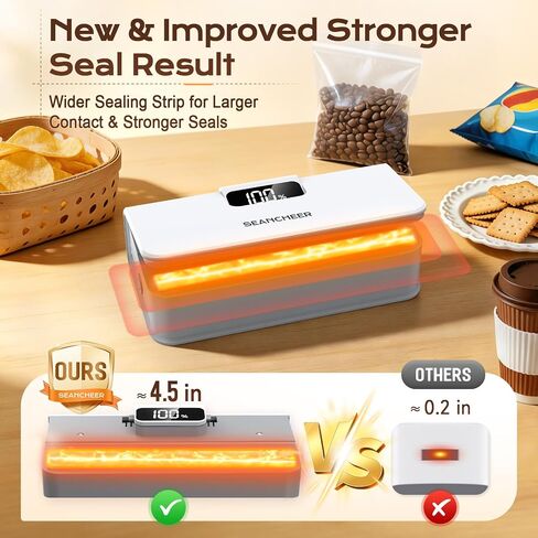 SEANCHEER Rechargeable Mini Bag Sealer, 6 Adjustable Levels Heat Sealer with Magnet & Cutter, Portable Bag Resealer for Chip, Mylar & Plastic Bags - Gift for Women Mom Wife Men Dad Husband Friends. in Kuwait