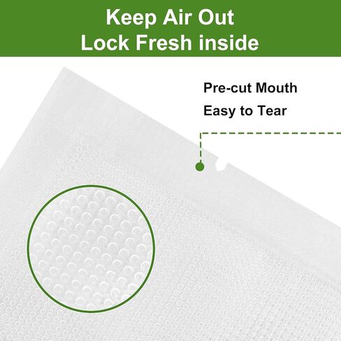 Vacuum Sealer Bags for Food, 200pcs Food Saver Seal Bags Quart 8" x 12", BPA Free Precut Commercial Grade, Puncture Resistant for Meal Prep, Sous Vide, Freezer in Kuwait