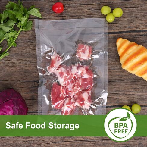 Vacuum Sealer Bags for Food, 200pcs Food Saver Seal Bags Quart 8" x 12", BPA Free Precut Commercial Grade, Puncture Resistant for Meal Prep, Sous Vide, Freezer in Kuwait