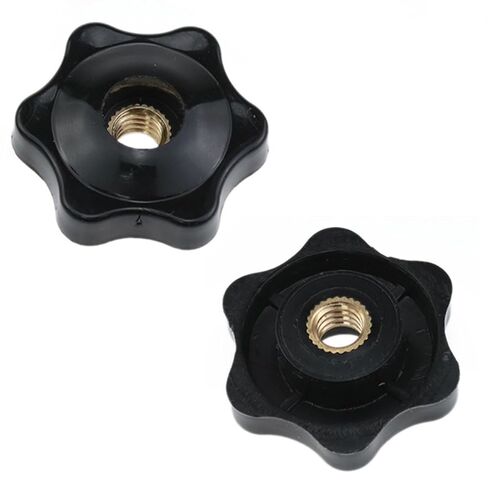 Black 1/4inch knobs Thumb Nuts Female Threaded Hexagon Thru Knob Clamping Nuts Knob t Track Accessories for Drill Press, Lathe, Calibration jig 10PCS in Kuwait
