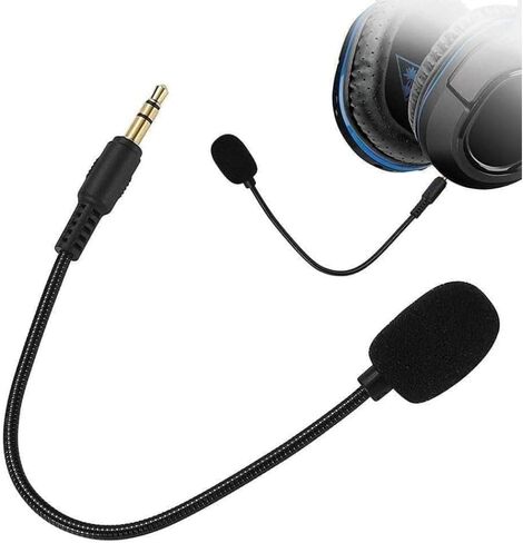 Headset Microphone, 3.5mm Plug, Adjustable 360 Degrees Bendable Jack, Black, for Gaming Headsets, Mic Headsets Accessories in Kuwait