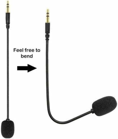 Headset Microphone, 3.5mm Plug, Adjustable 360 Degrees Bendable Jack, Black, for Gaming Headsets, Mic Headsets Accessories in Kuwait