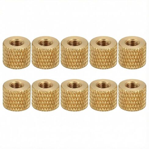 10PCS M2 Brass Knurled Thumb Nuts, 8mm OD x 7mm Height Hand-Tighten Nuts for Electronics, Machinery, 3D Printers, DIY Fastening and Precision Equipment Assembly in Kuwait