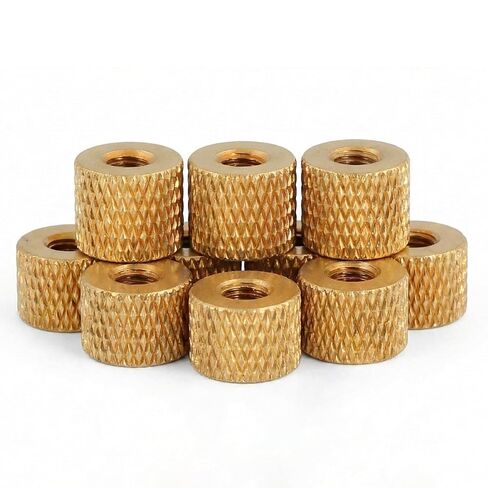 10PCS M2 Brass Knurled Thumb Nuts, 8mm OD x 7mm Height Hand-Tighten Nuts for Electronics, Machinery, 3D Printers, DIY Fastening and Precision Equipment Assembly in Kuwait