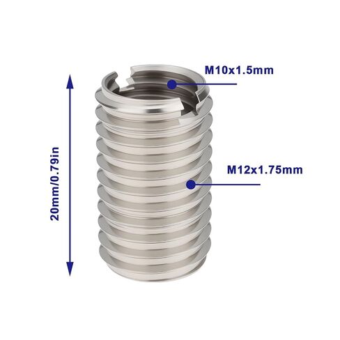 10PCS M12x1.75 Male to M10x1.5 Female Thread Reducer Nuts Stainless Steel 20mm for Machinery Equipment in Kuwait