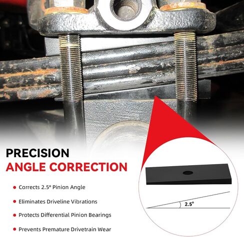 2pcs 2.5 Degree Pinion Angle Shims for Leaf Springs and Lift Blocks, Universal Suspension Axle Wedges in Kuwait
