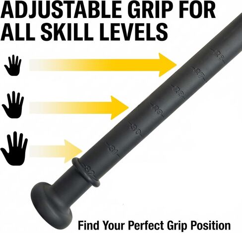 Baseball Swing Trainer Bat with 12 Soft Practice Balls & Carry Bag - Kinetic Chain Hitting Mechanics Tool with Adjustable Grip, Nylon Rope Centrifugal Force Corrector for All Skill Levels in Kuwait