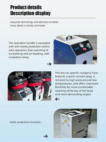 Smart Workshop Solution - Dry Ice Blasting Equipment with Wireless Spray Gun, Dry Ice Cleaning Machine with Accessories in Kuwait