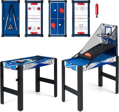 Goplus 6-in-1 Multi Game Table, Combo Game Table w/Basketball, Billiards, Ping Pong, Hockey, Shuffleboard, Bowling, Adults Space Saving Combination Game Table Set for Party, Game Room, Arcade in Kuwait