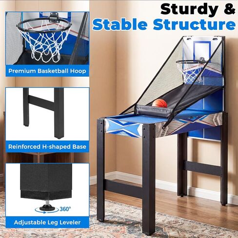 Goplus 6-in-1 Multi Game Table, Combo Game Table w/Basketball, Billiards, Ping Pong, Hockey, Shuffleboard, Bowling, Adults Space Saving Combination Game Table Set for Party, Game Room, Arcade in Kuwait