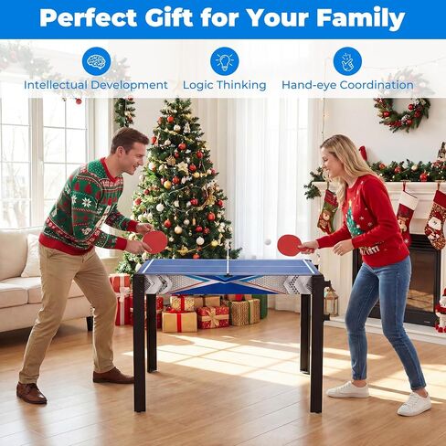 Goplus 6-in-1 Multi Game Table, Combo Game Table w/Basketball, Billiards, Ping Pong, Hockey, Shuffleboard, Bowling, Adults Space Saving Combination Game Table Set for Party, Game Room, Arcade in Kuwait