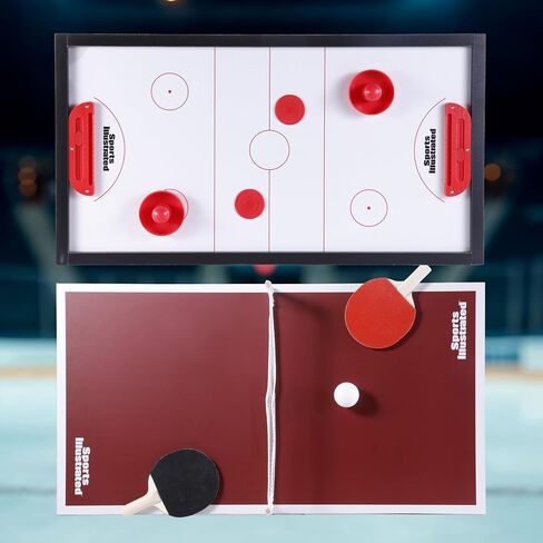 Sports Illustrated - 35" 4-in-1 Multi-Game Table – Foosball, Air Hockey, Table Tennis & Billiards Combo Set with Accessories for Kids, Teens & Family Game Nights in Kuwait