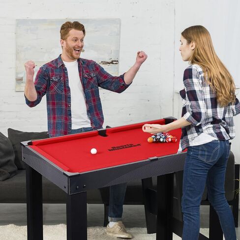 Sports Illustrated - 35" 4-in-1 Multi-Game Table – Foosball, Air Hockey, Table Tennis & Billiards Combo Set with Accessories for Kids, Teens & Family Game Nights in Kuwait