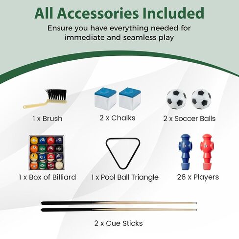 GYMAX Multi Game Table, 48 Inch Foosball & Billiards 2 in 1 Swivel Combo Game Table with 2 Balls, Space-Saving Design for Family Night, Game Room, Party in Kuwait