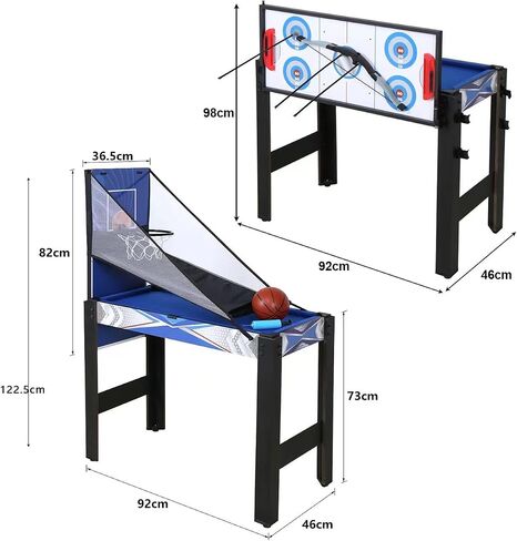 5-in-1 Multi Game Combination Table Set Table Tennis Table, Pool Table, Archery, Slide Hockey, Basketball Shooting for Family Parent-Child Interactive Game Table for Kids in Kuwait