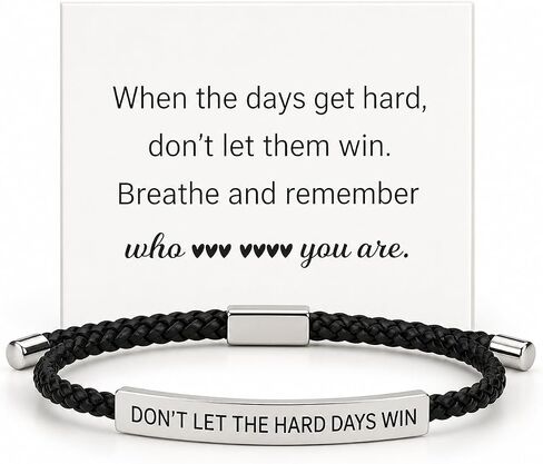 Frodete Dont Let The Hard Days Win Bracelet Inspirational Gifts for Women Adjustable Braided Tube Bracelet Don't Let The Hard Days Win Bracelets for Women in Saudi Arabia