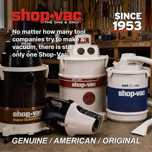 Shop-Vac 8 Gallon 4.5 Peak HP Wet/Dry Vacuum, Stainless Steel Tank, Portable with Drain Port, Blower Port, Hose and Accessories for Garage, Workshop, Jobsite, and Patio in Kuwait